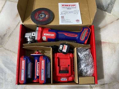 EMTOP 20V Cordless Brushless Angle Grinder 100mm