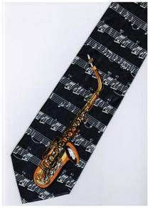 Saxophone Musical Symbols Instrument DARK Neck Tie
