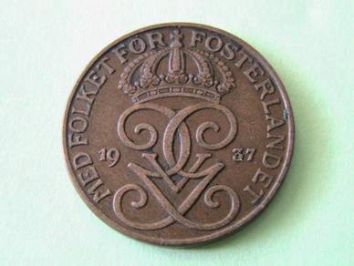Sweden 5 Ore 1937 (Kod : A0478)