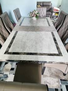 meja makan marble 8 kerusi