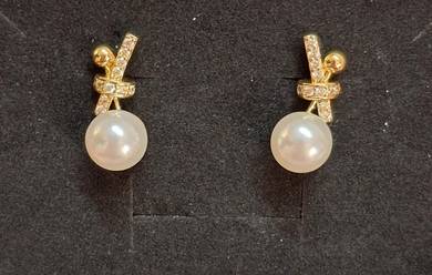 silver classy female 925 both earring pearl