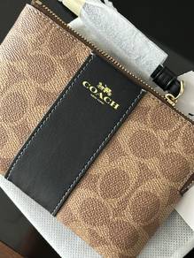 Coach Signature Zip Around Wallet with Pouch