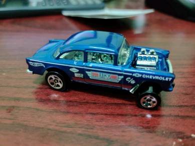 Hotwheels Blue 55 Chevy Bel Air Gasser