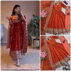 Fendy Silk Anarkali gown Fully Stitched