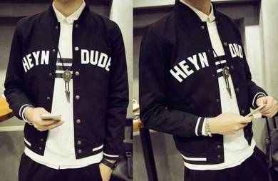 B0374 DUDE BOMBER BASEBALL SWEATER VARSiTY JACKET