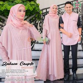 Couple dress top set Zahwa gold green pink red
