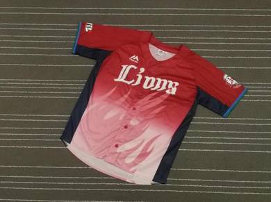 LIONS X MAJESTIC merah sublimation baseball jersey