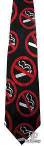 No Smoking Sign Novelty Cartoon Silk Neck Tie