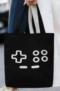 Black Tote Bag with Controller Design
