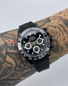 Custom Seiko Mod 39.5mm Black On Black Daytona