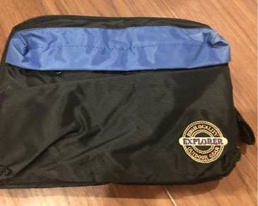 (NEW) Foldable Backpack (Black/Blue)