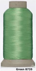 Green 8735 Embroidery Machine Thread Benang Sulam