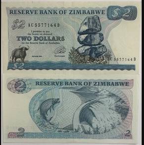 Zimbabwe 2 Dollars 1994 - Pick 1d  unc