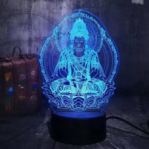 3D Buddha LED Light Changing Colors