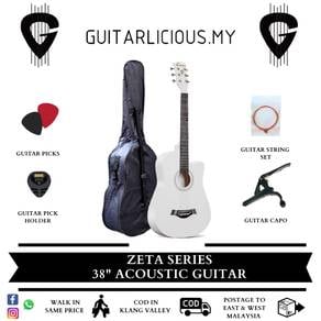 ZETA Series 38inch Beginner AcousticGuitar - White