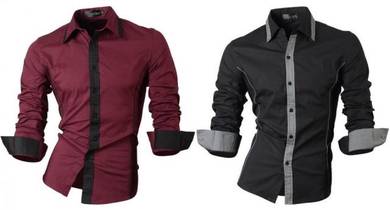 P0588 Smart Black Formal Office Long Sleeve Shirt