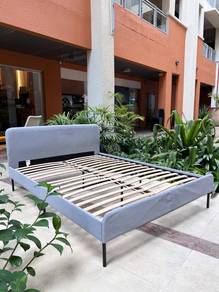 Ikea SLATTUM Upholstery QUEEN bed frame in Knisa L