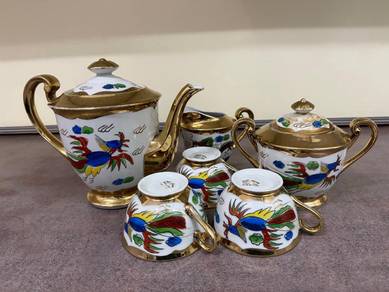 Vintage Phoenix Design Tea Set with Teapot, Sugar