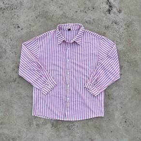 stripe white and pink long sleeve shirt