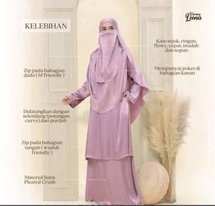Kurung Leena Pleated Crush Satin