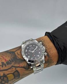 Custom Seiko Mod 39.5mm Steel Black Arabic Numeral