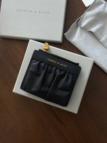 ORIGINAL💯 Charles & Keith Thea Ruched Short Wallet