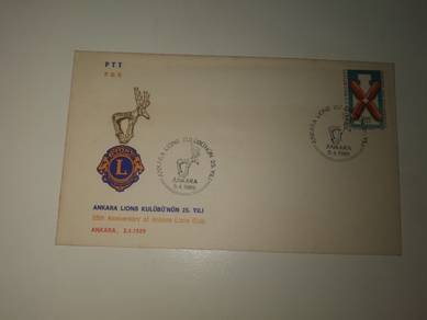 FDC Stamp Turkiye 1989 - Ankara Lions Club