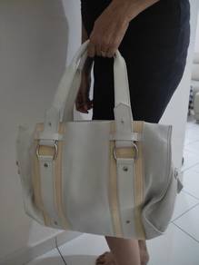 White Leather Messenger Bag