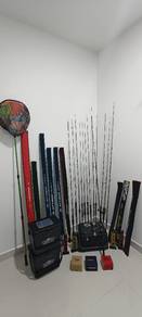 rod mix brand 22pcs 3reel daiwa bossna abugarcia