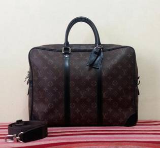Rare LV Louis Vuitton Porte Documents Macassar