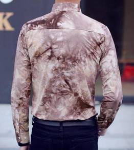 A76504 KEMEJA FLORAL COFFEE MAN LONG SLEEVE SHiRT