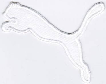 PUMA WHITE Emblem Logo Badge Iron On Patch