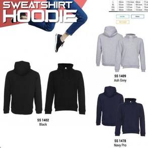 Sweat Shirt Hoodie 75% Poly 35% Cotton Grey SS1409