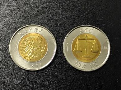 Ethiopia 1 birr bi-metallic 2010 coin unc