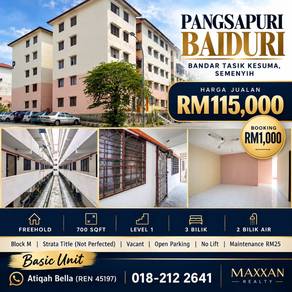 Apartment For Sale in Pangsapuri Baiduri (Bandar Tasik Kesuma)