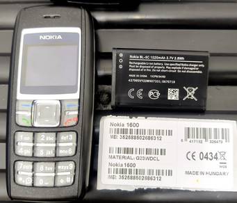 Nokia 1600 Mobile Phone - Refurbished (Black)