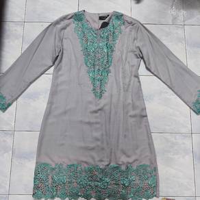baju kurung hijau grey 🩶🩶🩶