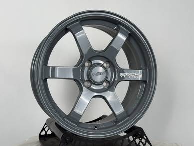 NEW 16 AOW TE37 Grey Rim City Jazz Vios Yaris Myvi