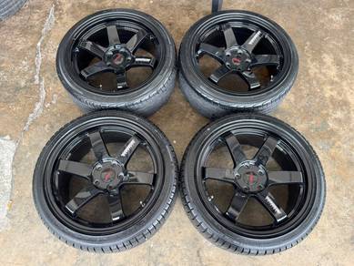 Sport rim second 18 TE37 siap tayar estima hrv fc