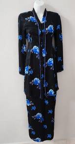 Black Floral kurung  moden Baju kurung moden