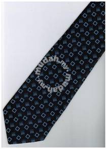 EDB21 Blue Black Box Striped Formal Neck Tie