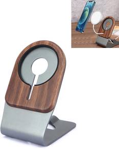 Solid wood magsafe wireless charger stand