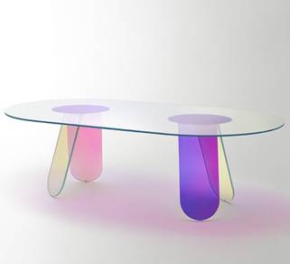 Acrylic Oval Table Colourful Coffee Small