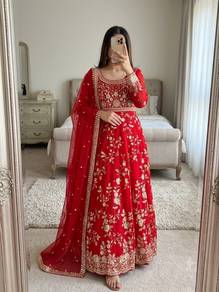 Red Anarkali Gown