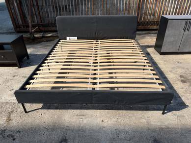(IKEA) Fabric Katil King Bed Frame + Slatted Base
