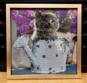 Diamond Painting Art - Finished Piece Cute Kitten
