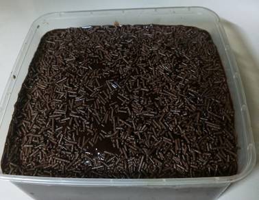 kek coklat kukus leleh