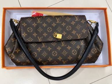 Elegant Dark Brown Monogram Handbag with Gold C