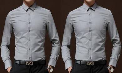 F0530B Kemeja Kelabu Lengan Panjang Grey Men Shirt