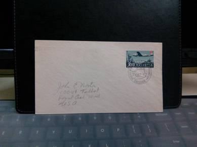 1947 Switzerland stamp on envelope